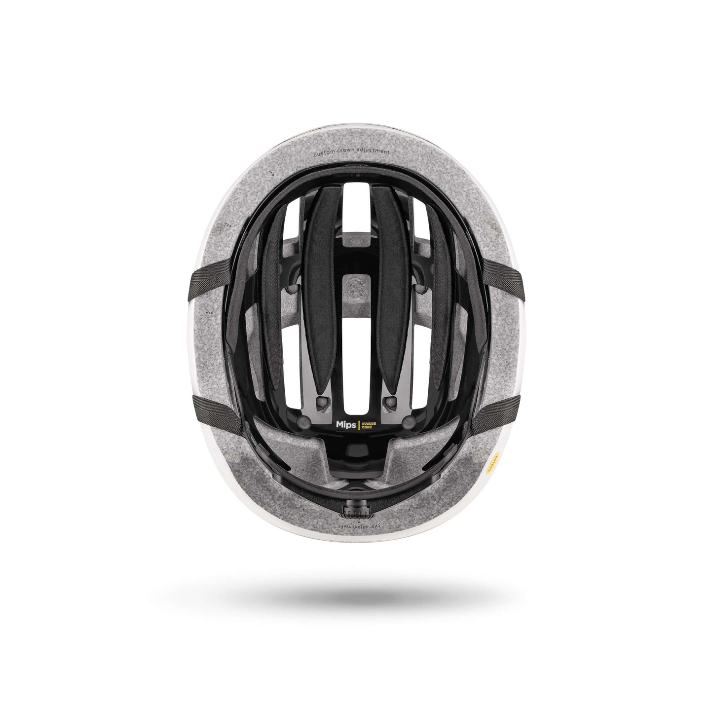 Kask Rowerowy FIZIK Kyros White widok od góry, minimalistyczny design z technologią MIPS.