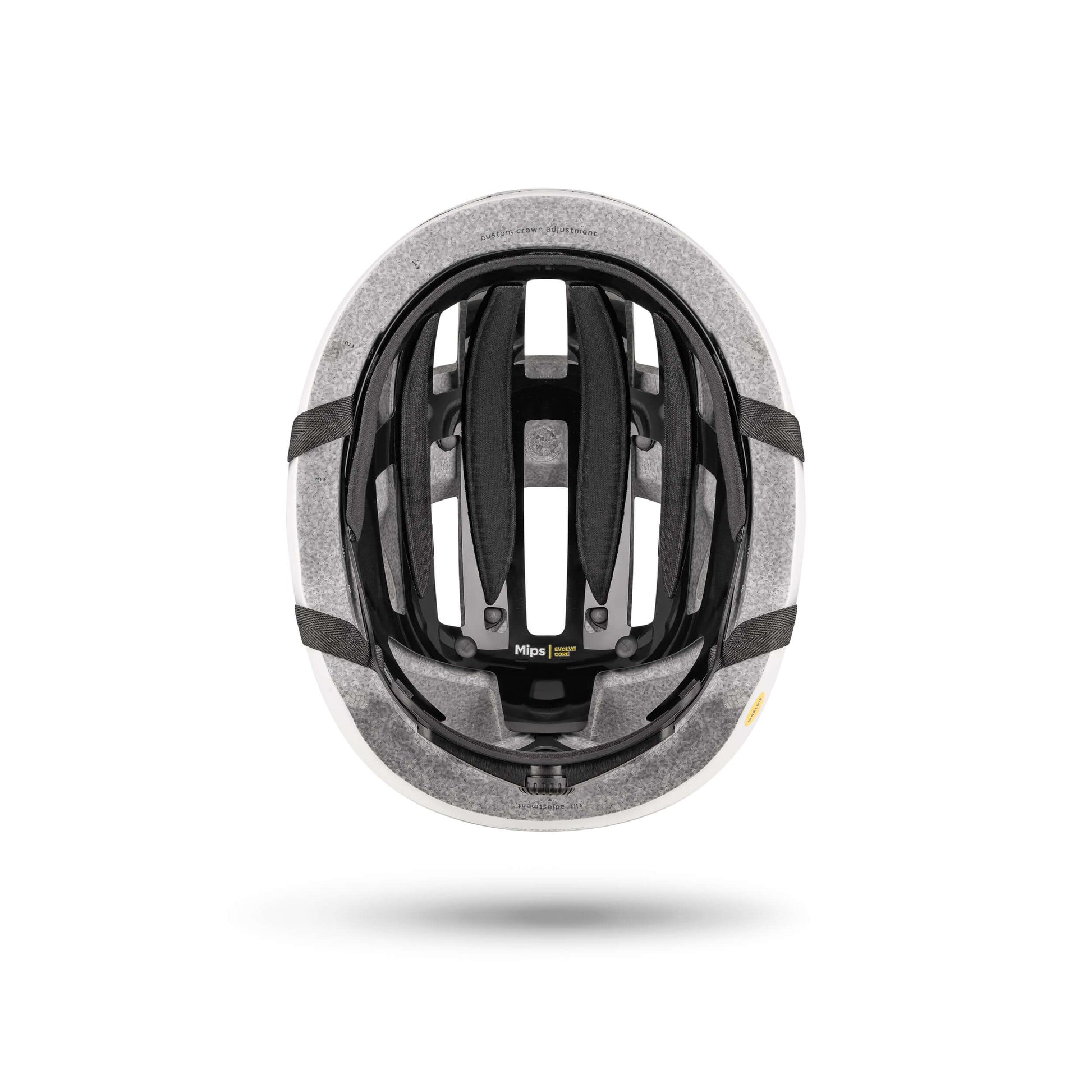 Kask Rowerowy FIZIK Kyros White widok od góry, minimalistyczny design z technologią MIPS.