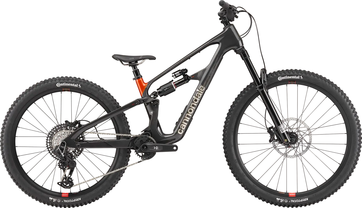 Cannondale Bad Habit 1 RAW mountain bike showcasing advanced BallisTec Carbon frame and powerful plus tires.