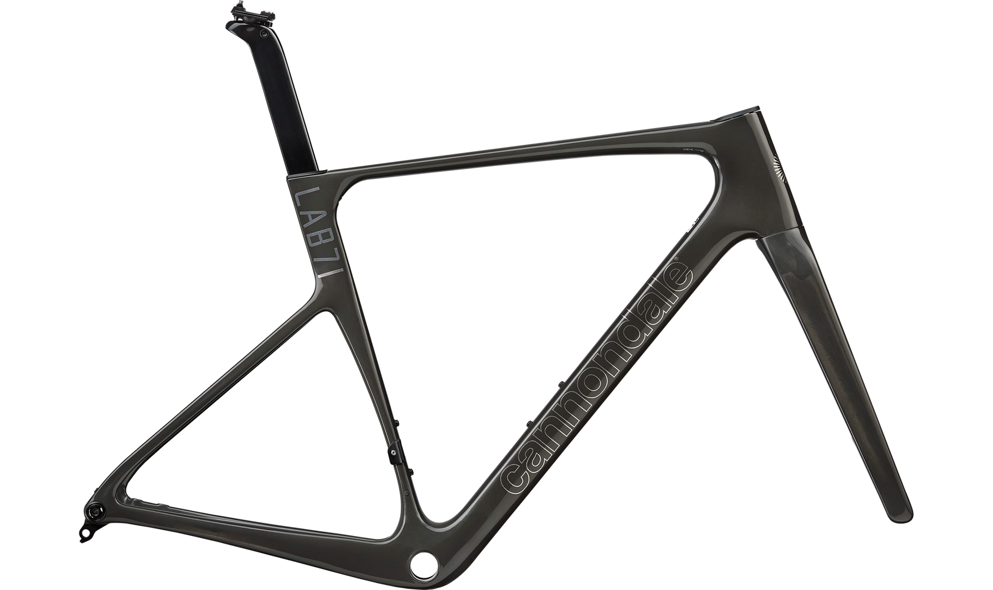 Rama szosowa Cannondale SuperSix EVO LAB71 Series 0 Carbon, widok z boku, kolorystyka premium. sama rama