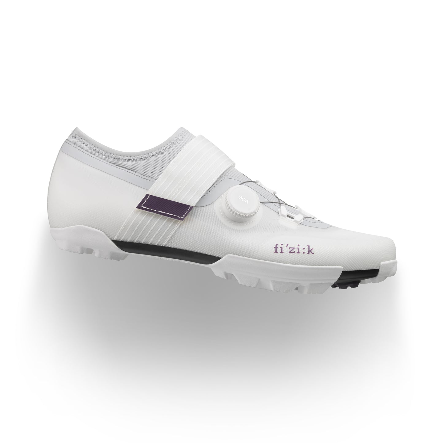 Fizik Vento Ferox 2 Carbon – White / Light Grey cycling shoes side view with sleek design