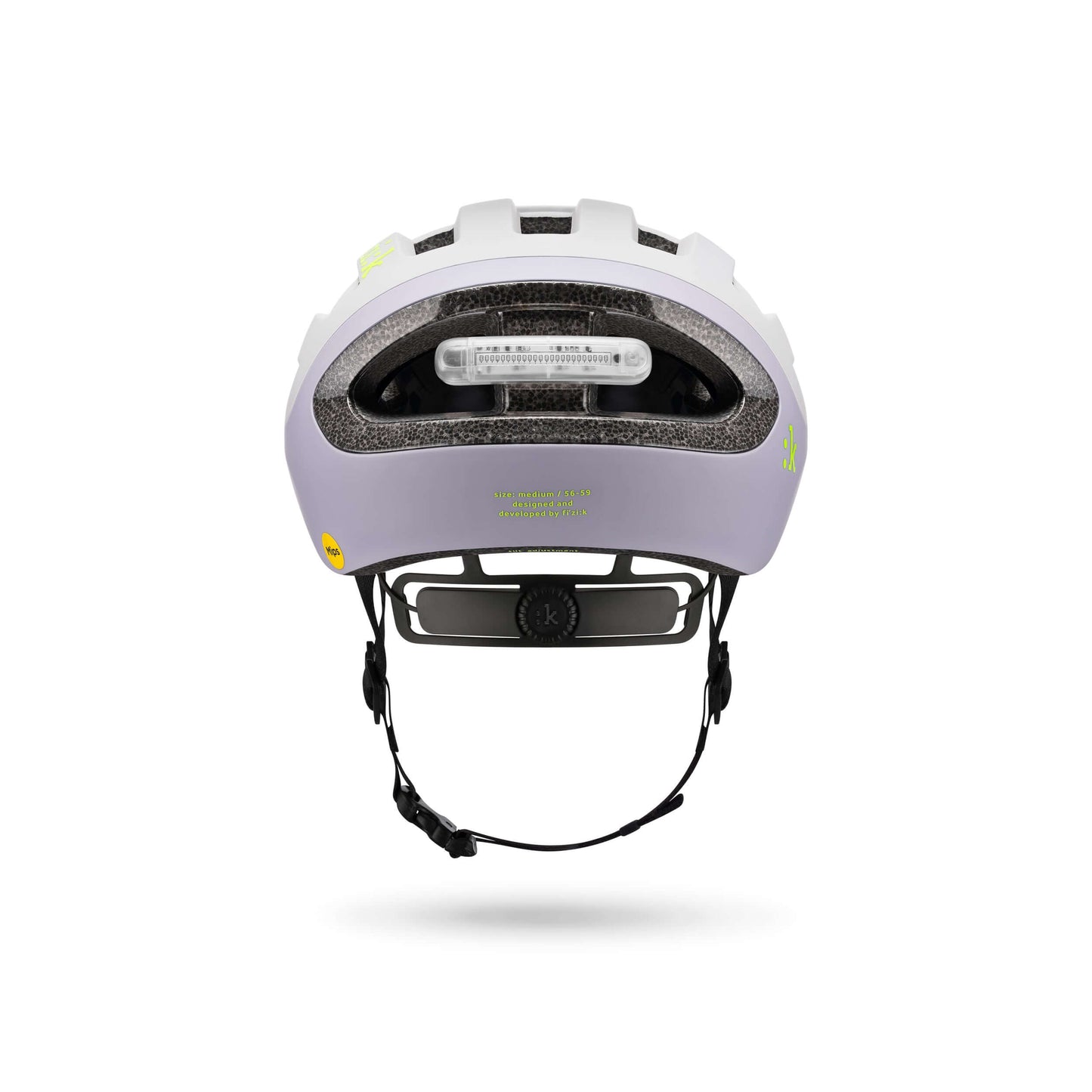 Kask Rowerowy FIZIK Kyros Lavender widok z tyłu, z doskonałą wentylacją i aerodynamicznym profilem.